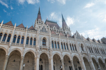 Fototapeta na wymiar view of the facade of the parliament building of Budapest Hungary