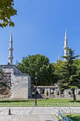 Panorama of Sultanahmet Square in city of Istanbul, Turkey