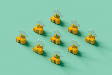 Cloud computing. data storage technology concept.