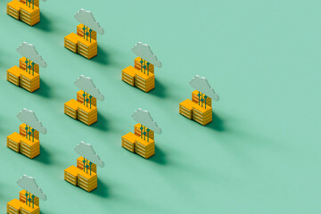 Cloud data storage technology. with copy space.