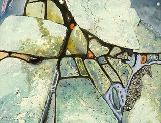 Shoreline Rocks; a Watercolour Painting.