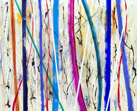 An abstract watercolor painting, lines on a grunge background