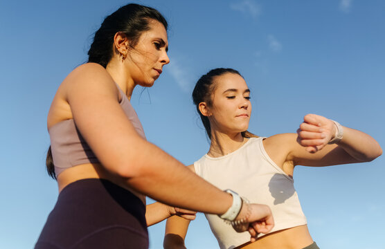 Two friends training