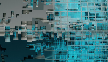 Technology Cubes Particles