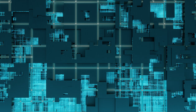 Technology Cubes Particles