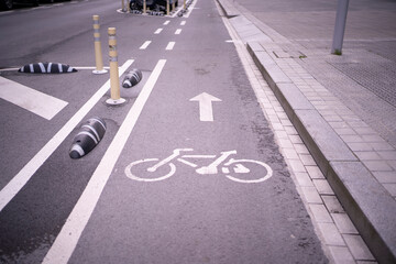 one-way bike lane through the city center
