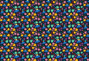 Spring flower pattern illustration