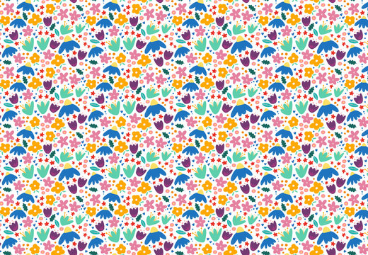 Spring flower pattern illustration
