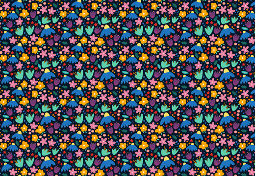 Spring flower pattern illustration