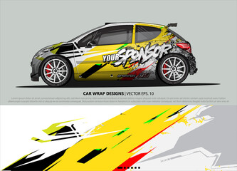 Race car wrap design vector for vehicle vinyl sticker and automotive decal livery
