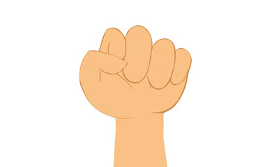 Fist Vector illustration. Human Cartoon hand up in the air.