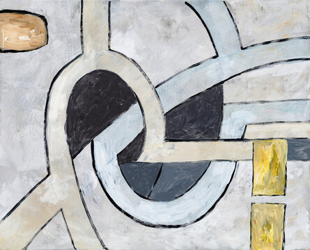 A modernist abstract painting, with a retro feel.