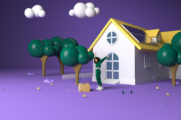 Young woman jumping for joy