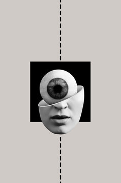 Part Of Head Of A Woman With Eyeball Inside