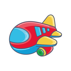 Isolated airplane toy icon flat design Vector
