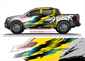 Race car wrap design vector for vehicle vinyl sticker and automotive decal livery
