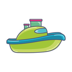 Isolated colored ship toy icon Vector