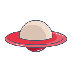 Isolated ufo toy flat design Vector