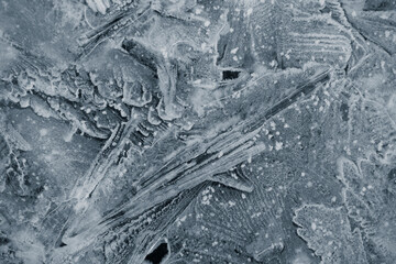 Abstract ice formations on river