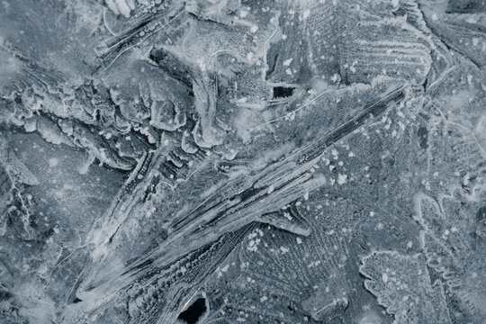 Abstract ice formations on river
