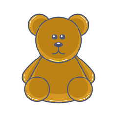 Isolated colored teddy bear toy icon flat design Vector