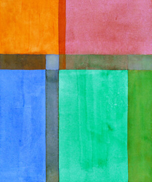 A minimalist watercolor painting; division of the plane