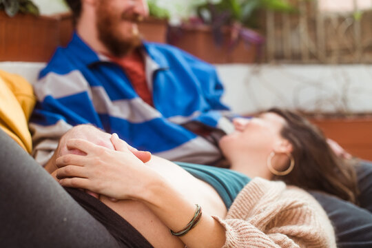 Happy couple waiting for their baby