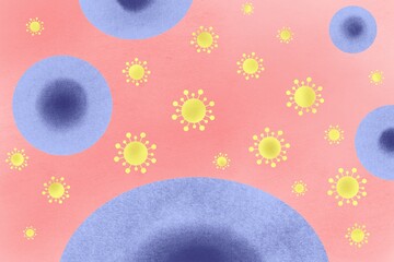 Coronavirus attacking cells in human body