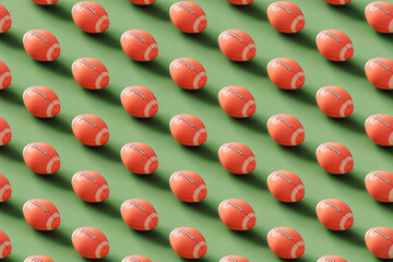 large pattern of American football ball. 3d render