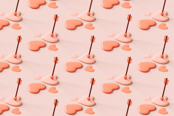 pattern of pink hearts. valentine's day concept.