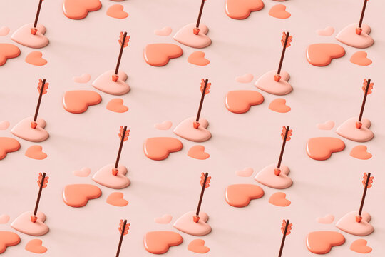 pattern of pink hearts. valentine's day concept.