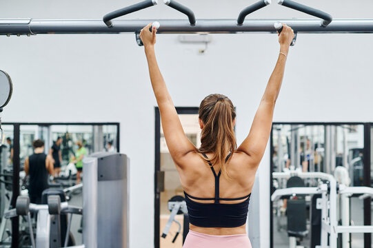 Woman exercising in a gym