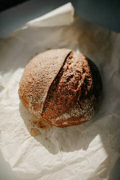 Wholegrain Bread Loaf In The Morning Light