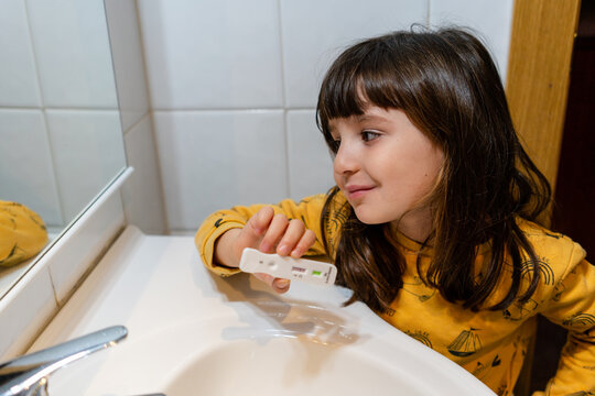 Girl with negative covid-19 test