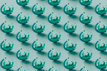 pattern of Blue financial chart. 3d render illustration