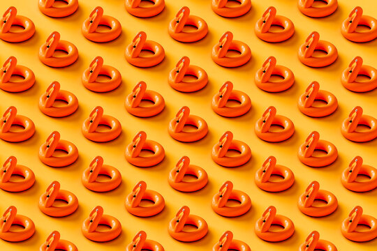large pattern of Inflatable flamingo. 3d render