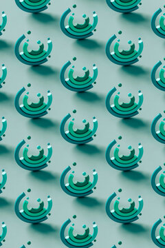 vertical pattern of Blue financial chart. 3d render.