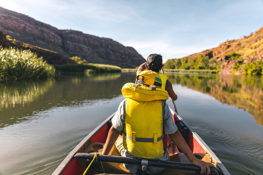 canoeing on a river