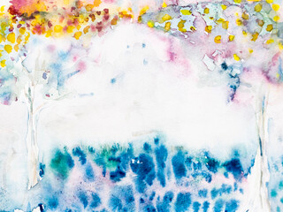 水彩画　水彩　背景　ウオーターカラー　グラフィック　抽象的な　宇宙観　手書き　絵の具　水彩 カラフル　背景　バックグランド　自然　花