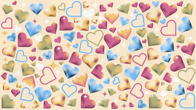colorful hearts pattern background. 