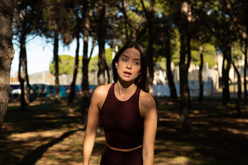 a tired woman from a  good workout