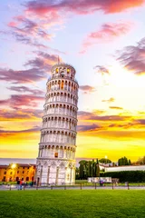 Fototapete Schiefe Turm von Pisa Schiefer Turm von Pisa und Baptisterium, Pisa, Toskana, Italien 