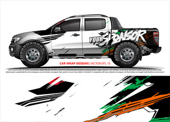 rally car livery design vector. abstract race style background for vehicle vinyl sticker wrap
