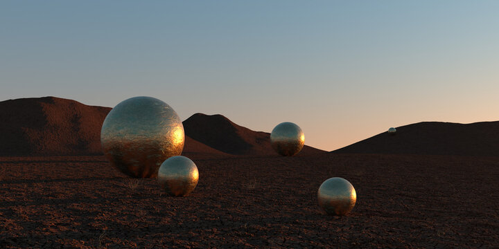 Metallic golden spheres
