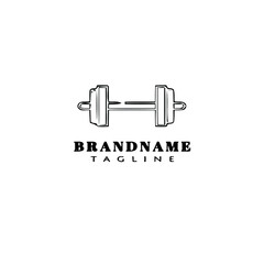 dumbbell cartoon icon template logo black isolated vector illustration