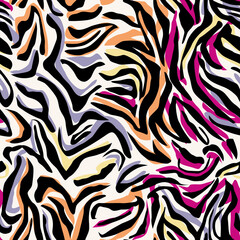 Fototapeta na wymiar colorful zebra pattern design. Luminous fabric pattern.