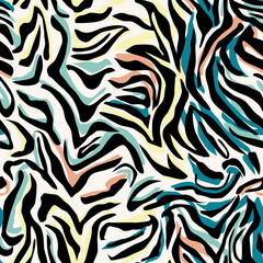 Fototapeta na wymiar colorful zebra pattern design. Luminous fabric pattern.