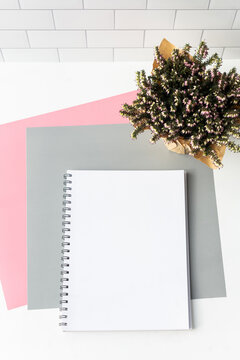 Notebook with blank paper