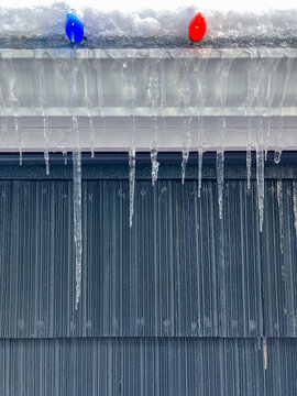 Icicles Hanging From Gutter
