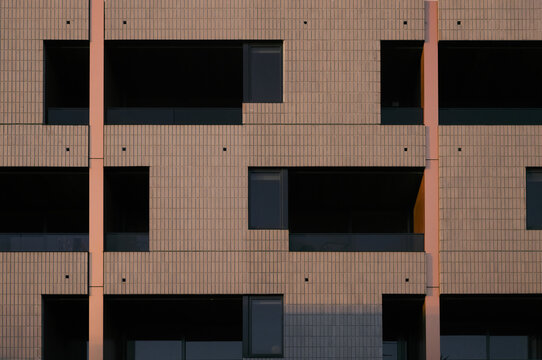 Fascia of modern apartment building